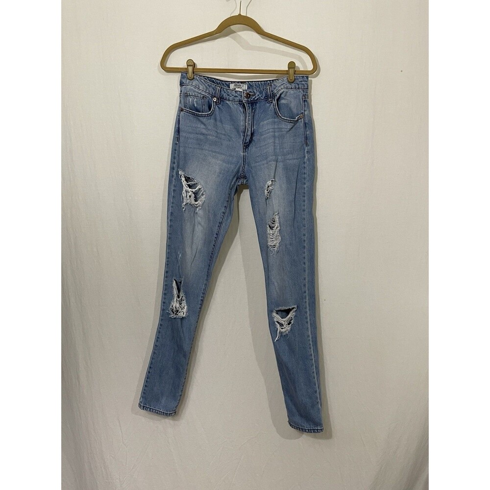 Forever 21 Distressed Denim Jeans Womens Size 27 (30x32) Blue 100% Cotton